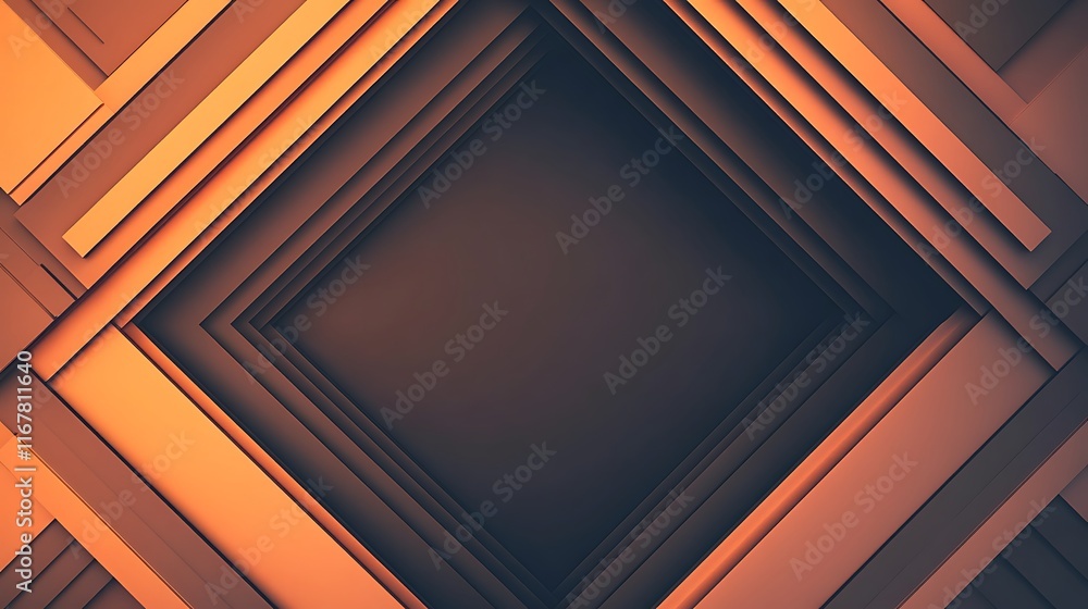 Fototapeta premium Abstract Geometric Design with Brown and Orange Layers