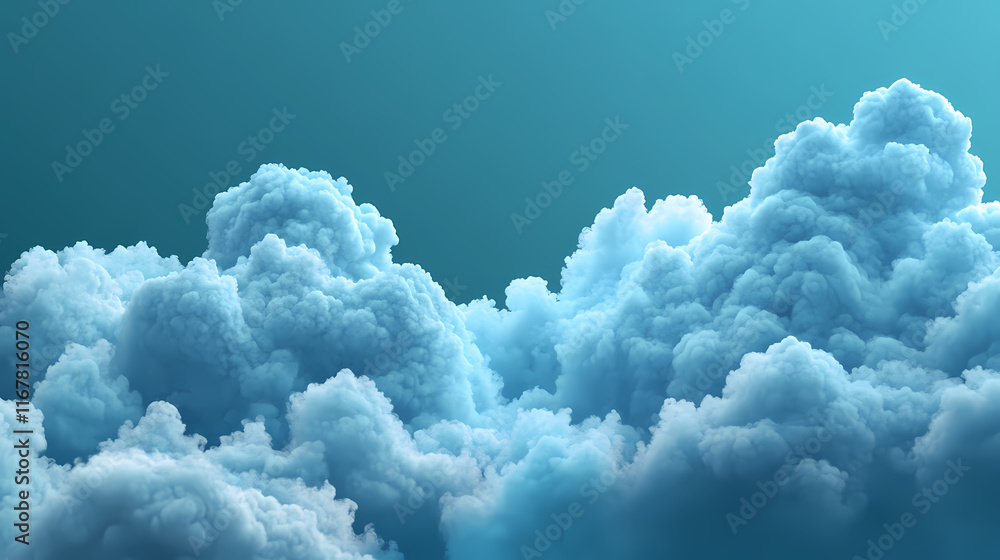Naklejka premium Realistic blue fluffy clouds for graphic design isolated on transparent background png. Clouded. Illustration
