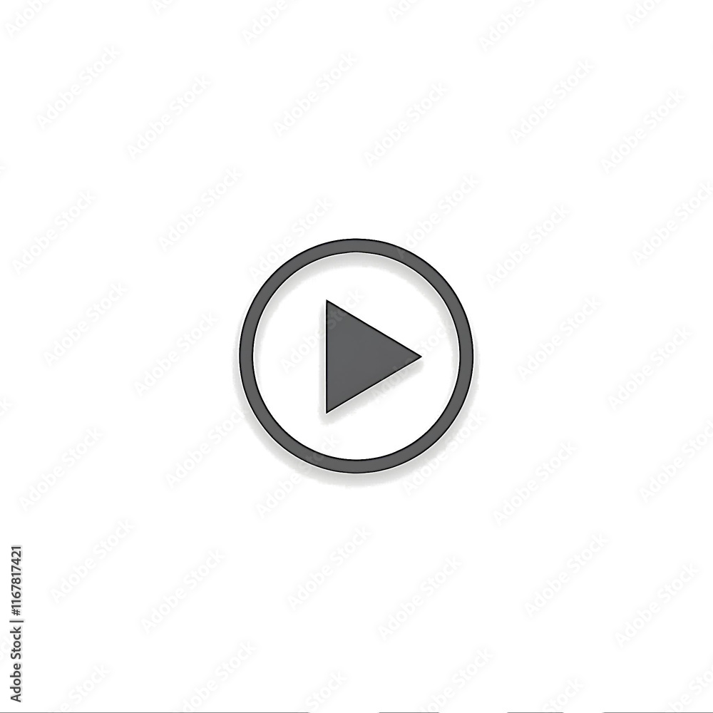 Play button icon in a gray circle on a transparent background with transparent background. Generated by AI. Play button icon in a gray circle on a transparent background with transparent background. Generated by AI.