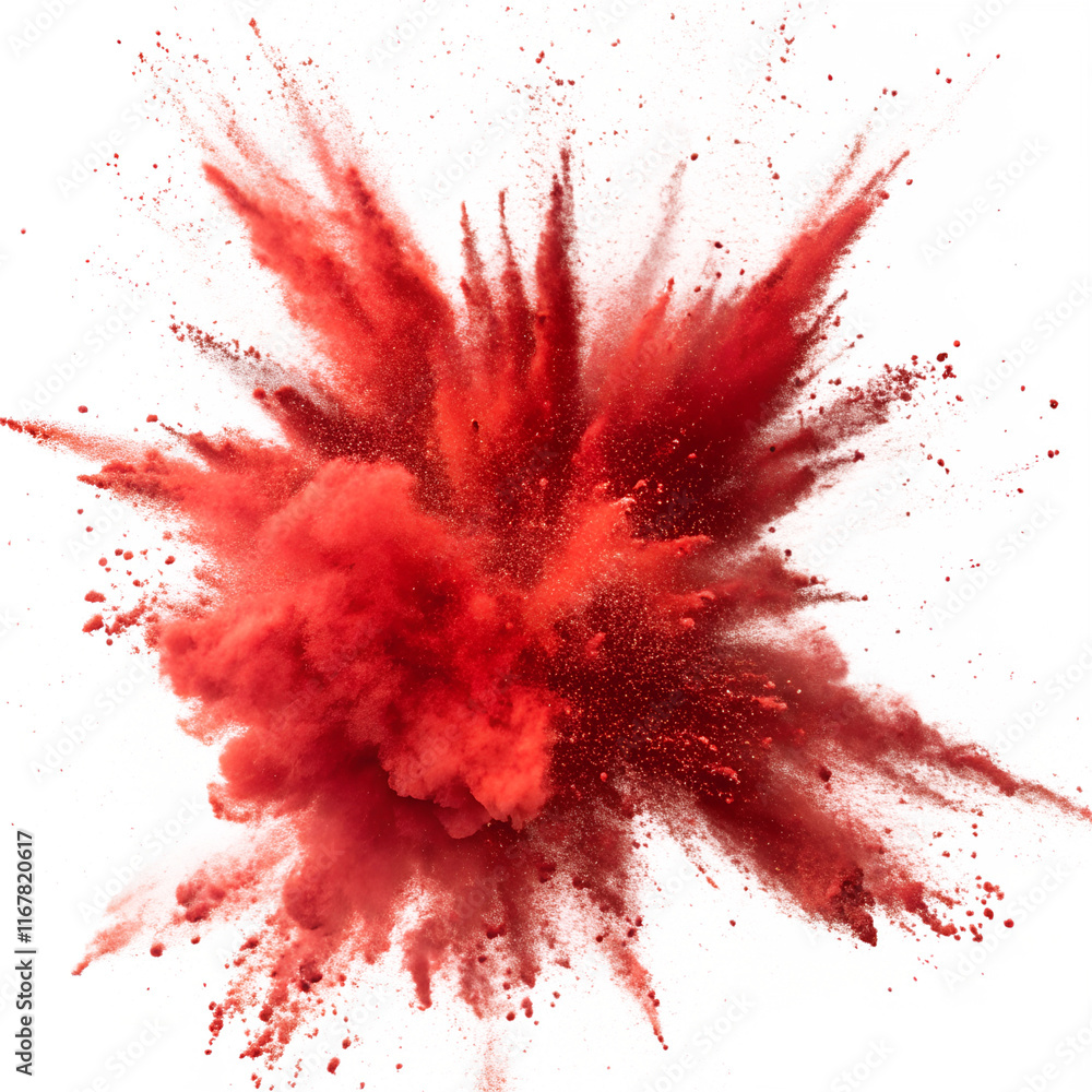 Red powder explosion isolated on the transparent background. Holi festival Red powder explosion isolated on the transparent background. Holi festival
