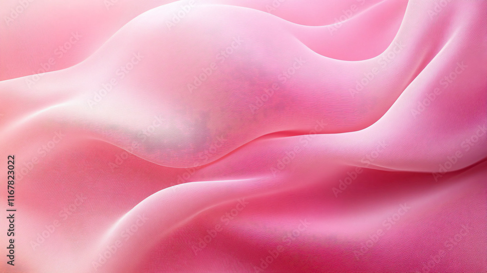 Obraz premium Soft pink fabric draped with gentle curves, perfect for wedding invitations, romantic events, or feminine branding. Ideal for serene and minimalist designs.