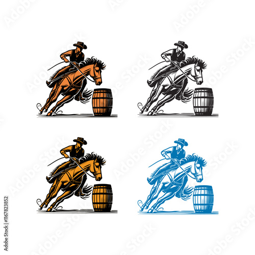 western cowboy barrel racing competition 