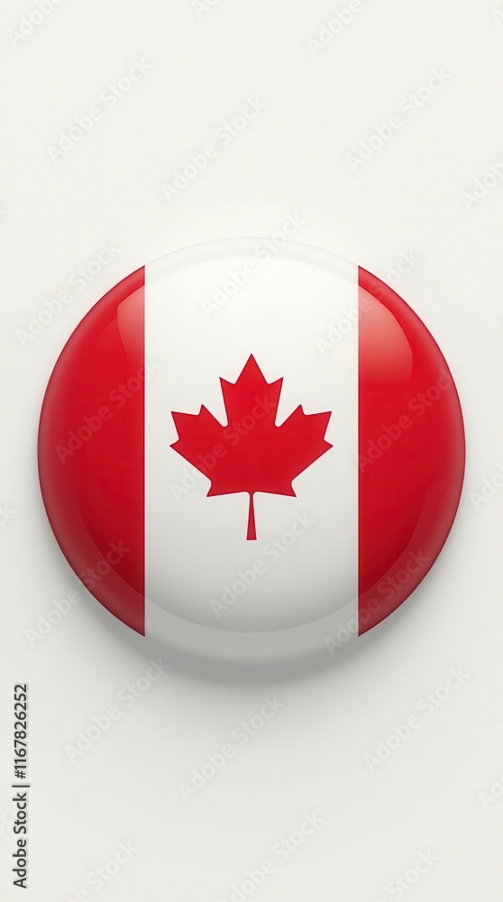 Canada Flag Icon Illustration in Standard Color Circle Design Showcasing National Symbol and Colors. Generative AI Canada Flag Icon Illustration in Standard Color Circle Design Showcasing National Symbol and Colors. Generative AI