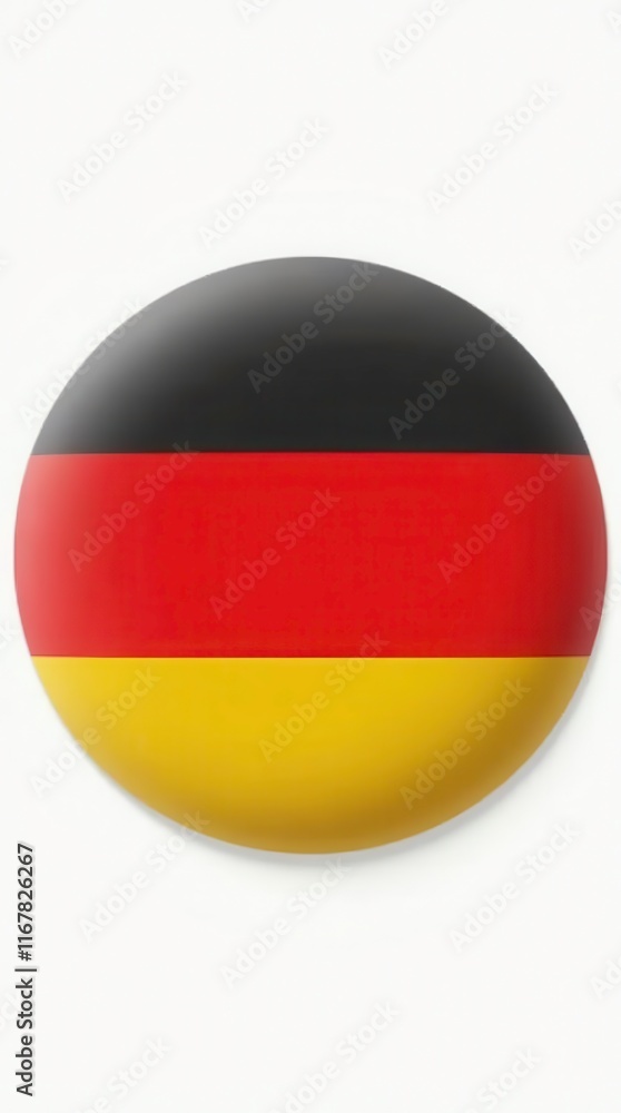 Germany Flag Icon in Standard Colors With a Circular Design Showing National Pride and Unity. Generative AI Germany Flag Icon in Standard Colors With a Circular Design Showing National Pride and Unity. Generative AI