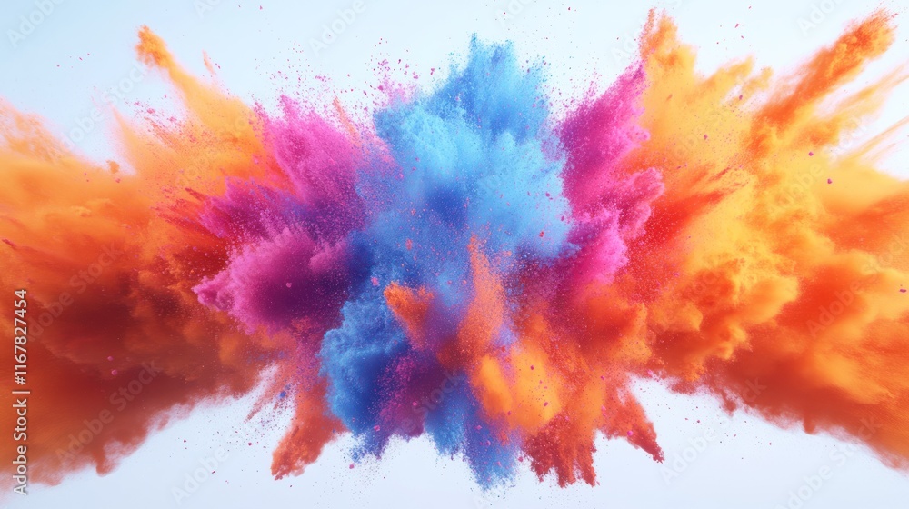 Vibrant color powder explosion on white background. Vibrant color powder explosion on white background.