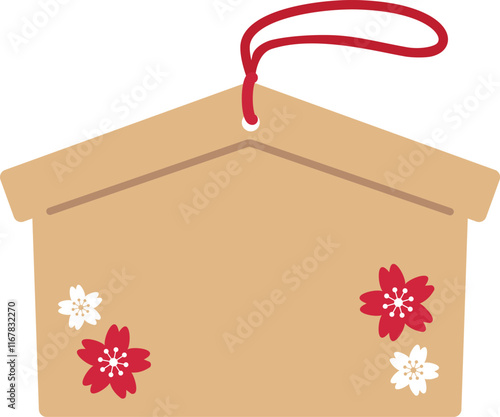 Japanese Ema wishing plaques for good Luck icon.