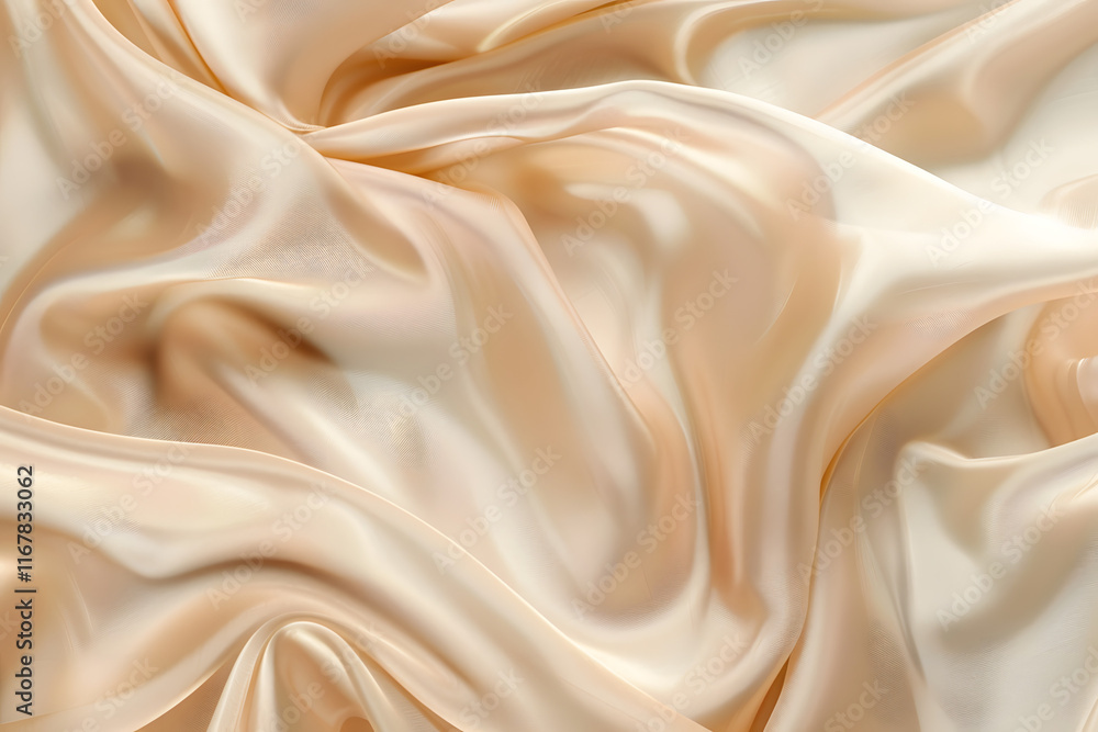 Obraz premium Champagne color silk satin waves background. High quality photo