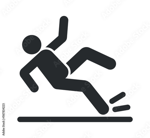 Safety warning sign falling man