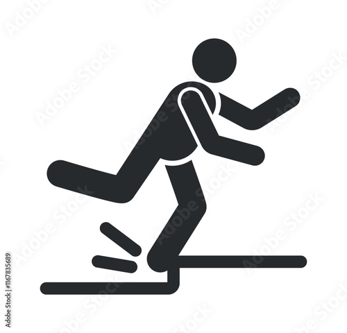 Stumbling step threshold warning sign