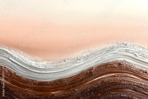 bold mocha mousse color blocking smooth acrilyc painting photo