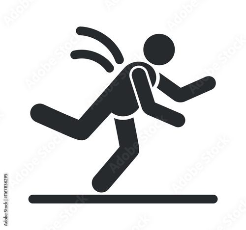 Fall hazard caution sign vector illustration