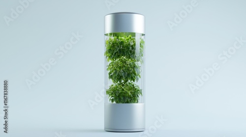 Wallpaper Mural Futuristic Hydroponic Tower in Minimalistic Setting - Ultra-Detailed Modern Agricultural Technology Concept Torontodigital.ca