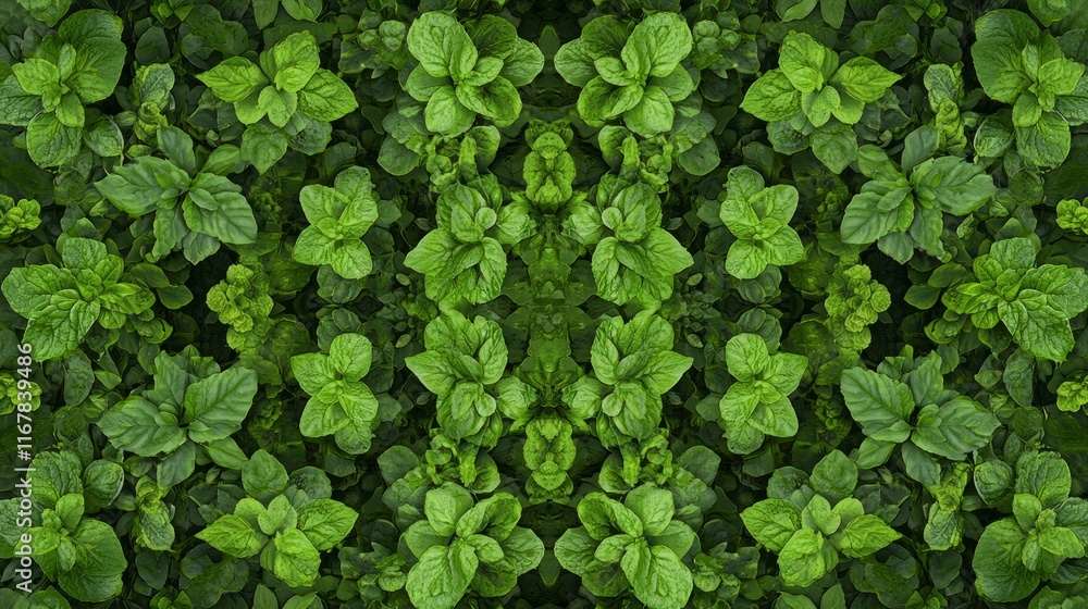 Lush Symmetry: Cinematic Image of Ascending Layers of Mint Leaves in Hydroponic Trays | Ultra-Detailed Visual Harmony Lush Symmetry: Cinematic Image of Ascending Layers of Mint Leaves in Hydroponic Trays | Ultra-Detailed Visual Harmony
