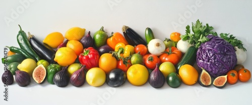Vibrant and Fresh Collection of Colorful Fruits and Vegetables