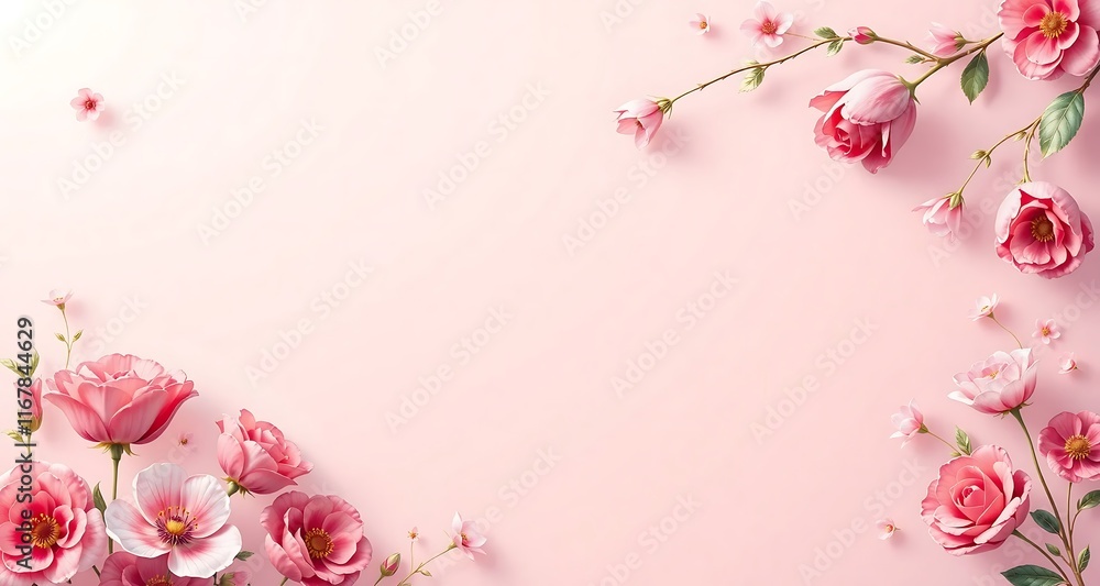 Naklejka premium Mother's day background with copy space. Illustration for poster, brochures, booklets, promotional materials, 