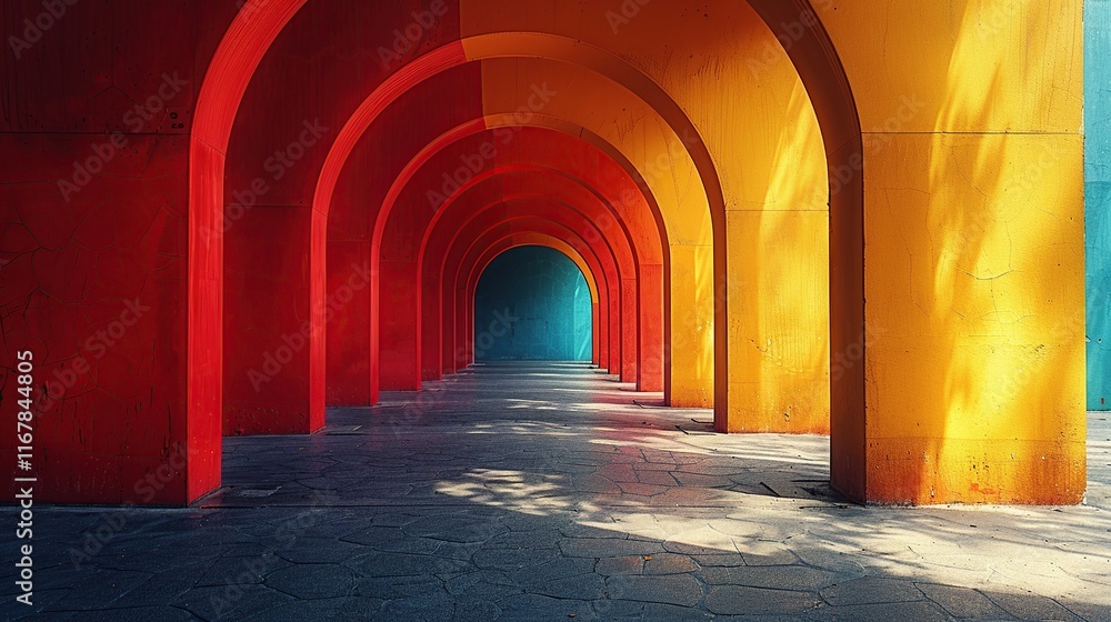 Fototapeta premium Explore the boundaries of abstraction through this realistic photograph, where colors and forms stretch across the visual horizon, creating a captivating scene