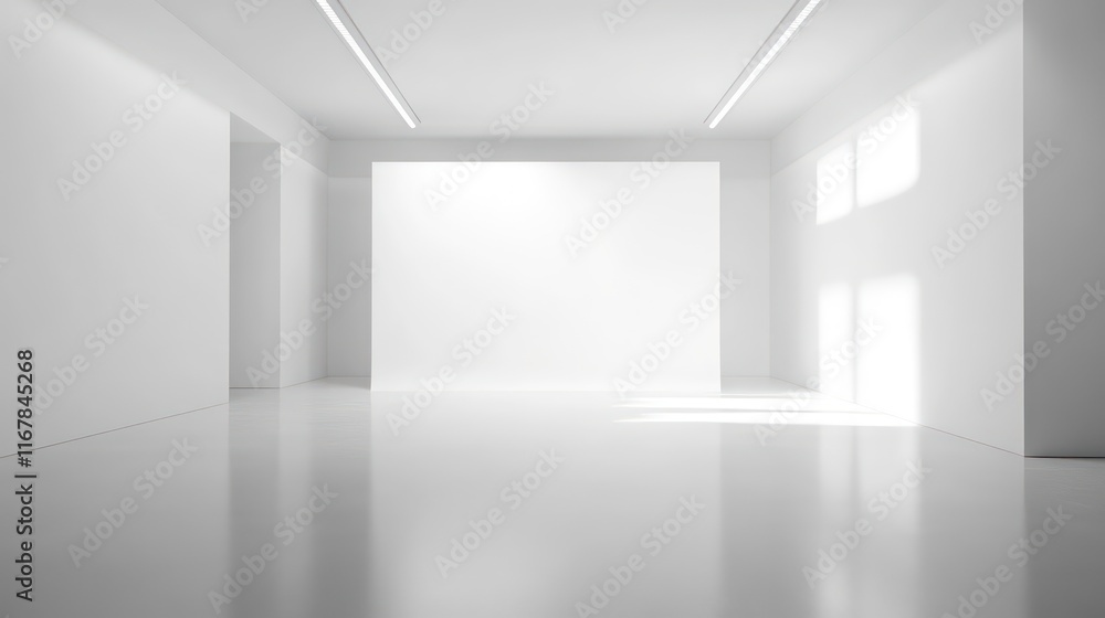 Empty Modern Photo Studio with White Backdrop and Professional Lighting Setup. Content Creation, Photography, Videography. Empty Modern Photo Studio with White Backdrop and Professional Lighting Setup. Content Creation, Photography, Videography.