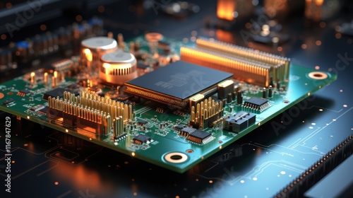 Close-up of a Circuit Board: Technological Marvel