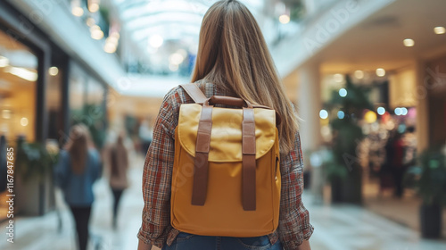 Unrecognizable Woman Shopping at a Modern Mall