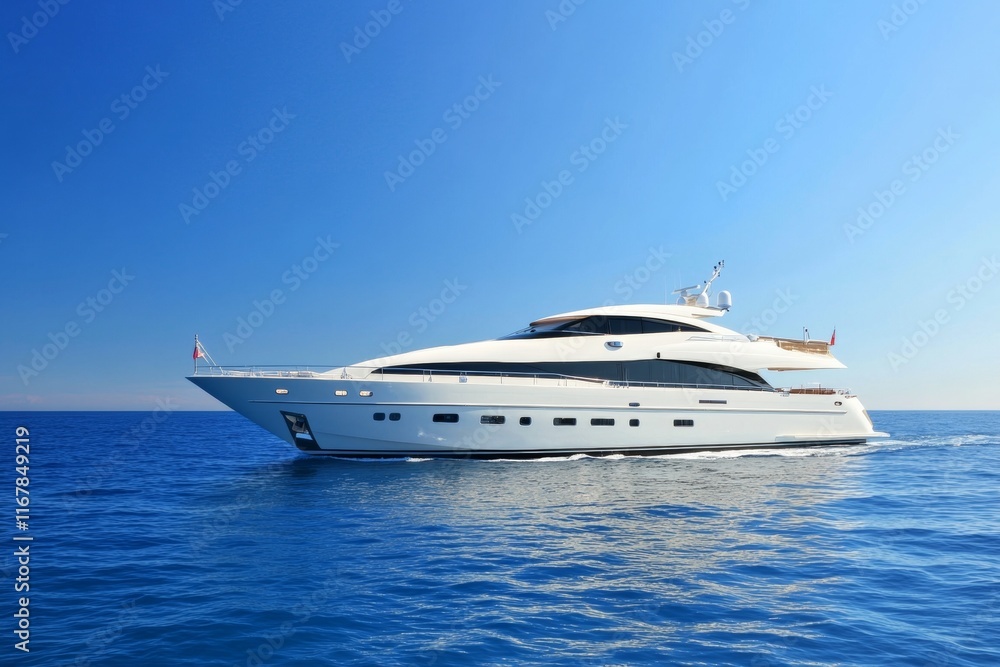 Large white boat is sailing in the ocean Large white boat is sailing in the ocean