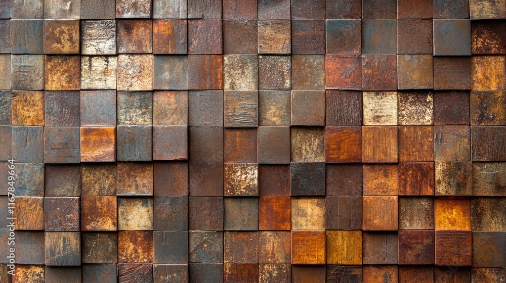 Abstract rusty wood block wall texture. Abstract rusty wood block wall texture.