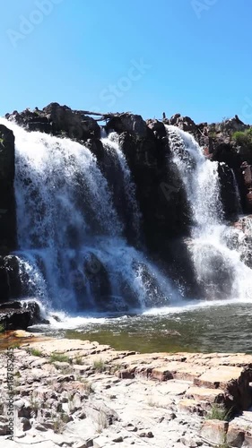 cachoeira na cidade de Alto Paraiso de Goiás, região da Chapada dos Veadeiros, Estado de Goiás, Brasil