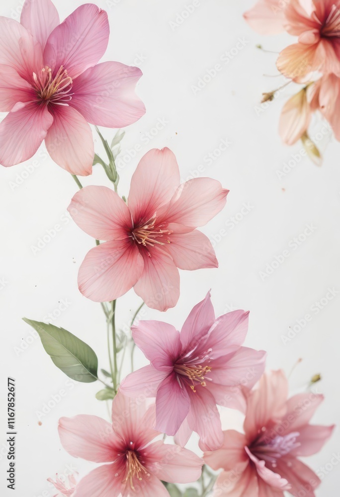 Delicate watercolor flower petals against a white background, watercolor painting, pastel colors, delicate blooms Delicate watercolor flower petals against a white background, watercolor painting, pastel colors, delicate blooms