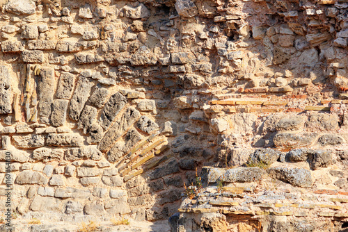Wallpaper Mural Weathered antique wall, ancient roman brick masonry, horizontal grunge background, Varna, the Black Sea coast of Bulgaria Torontodigital.ca