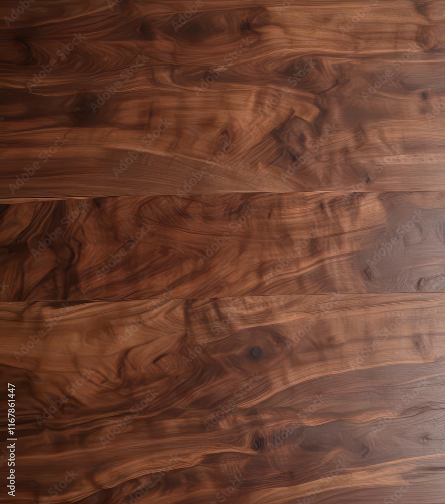 Fototapeta premium Smooth black walnut wood surface from two boards oil finished, oil, rich, Smooth