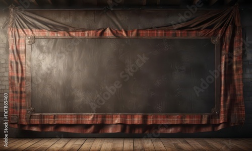 Vintage grunge banner with flannel and leather ,  punk,  flannel,  leather photo