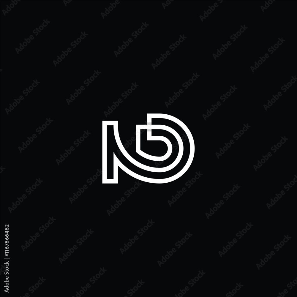 Fototapeta premium Abstract ND DN Letter Logo with Modern Design