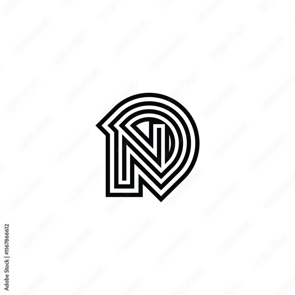 Unique ND Monogram Alphabet Logo for Modern Companies