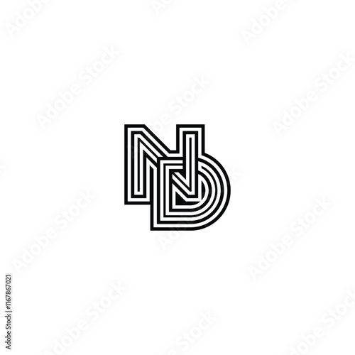 Alphabet letters Initials Monogram logo DN ND photo