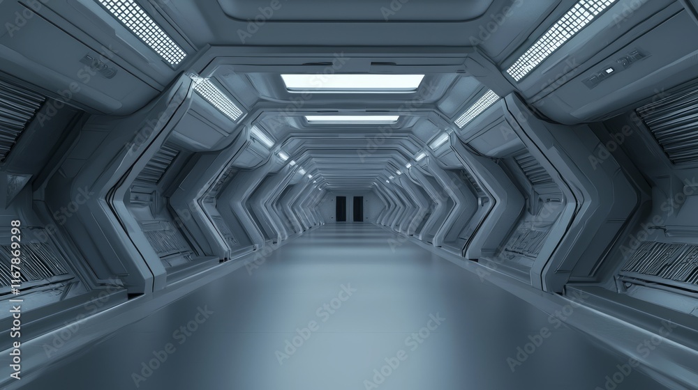 Futuristic Docking Station Corridor: A Cinematic Display of Ultra-Detailed Newness Futuristic Docking Station Corridor: A Cinematic Display of Ultra-Detailed Newness