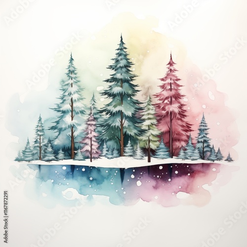 Watercolor forest