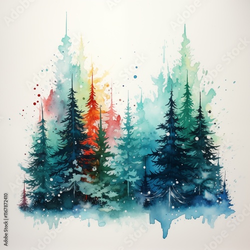 Watercolor forest