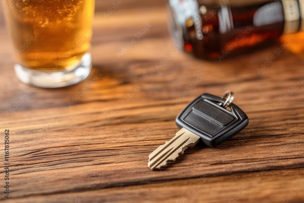 Enjoying a refreshing drink while keys rest on a rustic wooden table in a cozy environment Enjoying a refreshing drink while keys rest on a rustic wooden table in a cozy environment