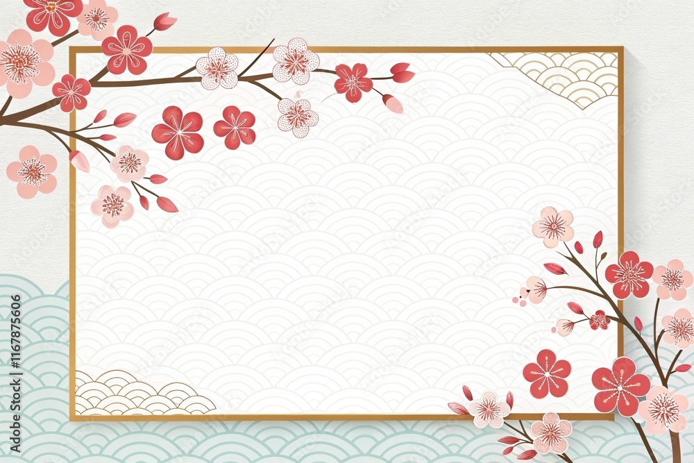 Fototapeta premium cute japanese pattern background