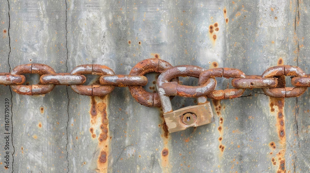 A detailed close-up of a sturdy padlock on a rusty metal chain, symbolizing security and the prohibition of weapons. A detailed close-up of a sturdy padlock on a rusty metal chain, symbolizing security and the prohibition of weapons.