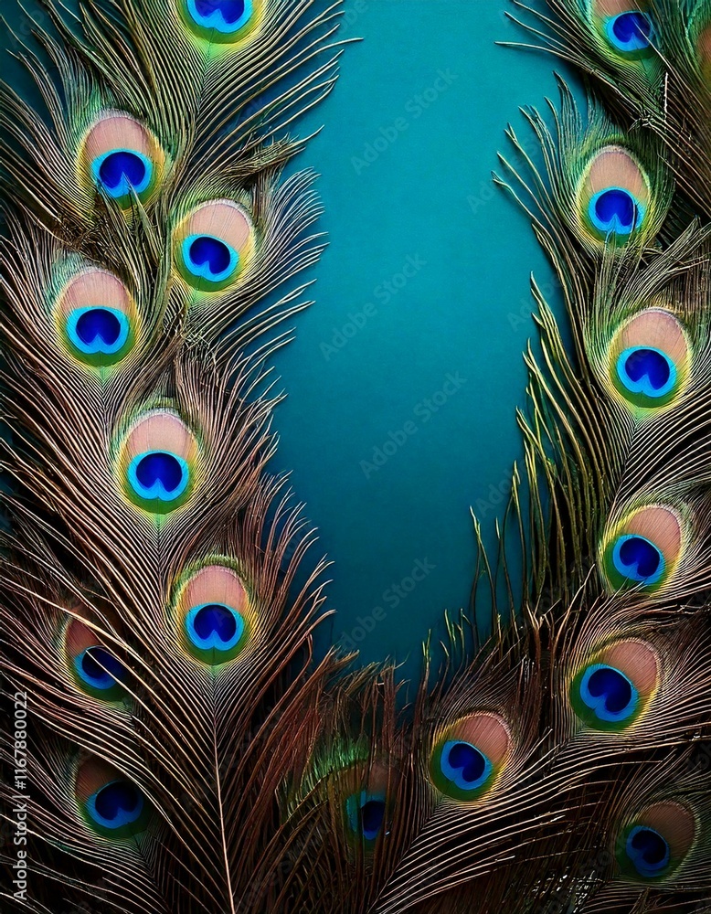 Obraz premium Royal Peacock Wedding Invitation Background