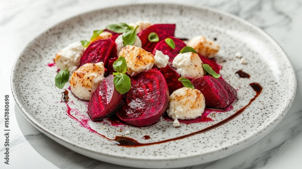 Roasted beet salad with goat cheese and balsamic reduction Roasted beet salad with goat cheese and balsamic reduction
