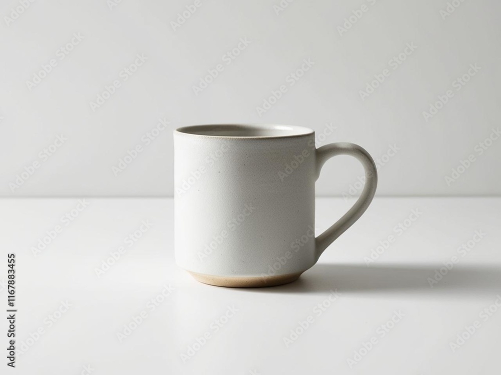 Fototapeta premium White mug mockup on a grey background.
