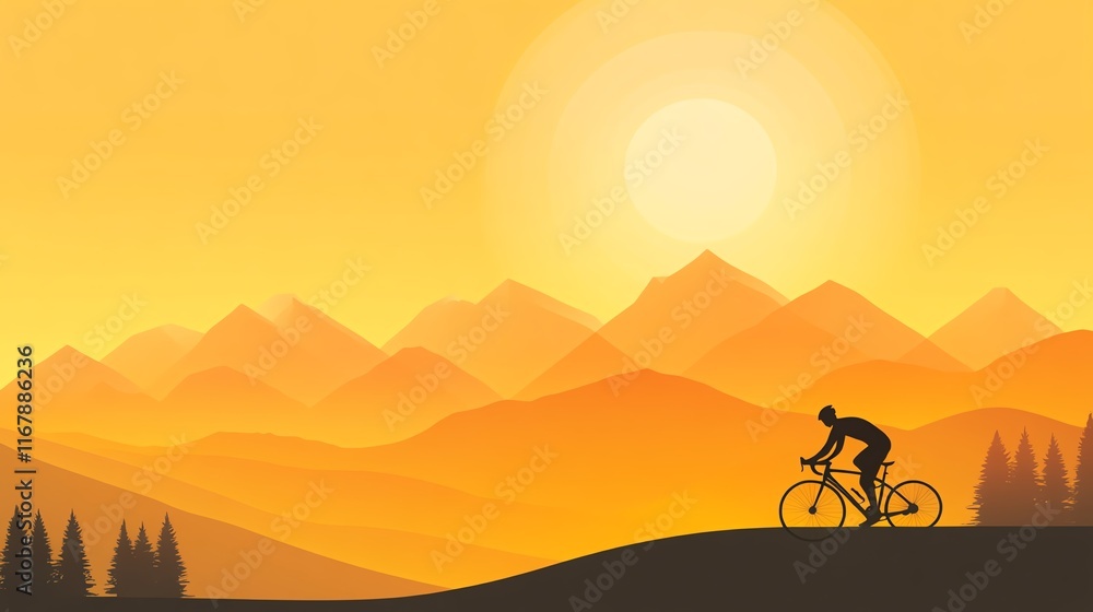 A cyclist rides through stunning mountain scenery at sunset, embodying adventure and the spirit of exploration. A cyclist rides through stunning mountain scenery at sunset, embodying adventure and the spirit of exploration.