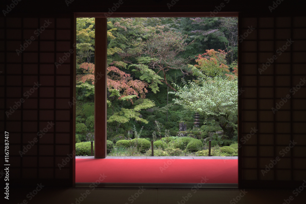 金剛輪寺 明寿院から庭園を望む 滋賀県愛知郡愛荘町 金剛輪寺 明寿院から庭園を望む 滋賀県愛知郡愛荘町