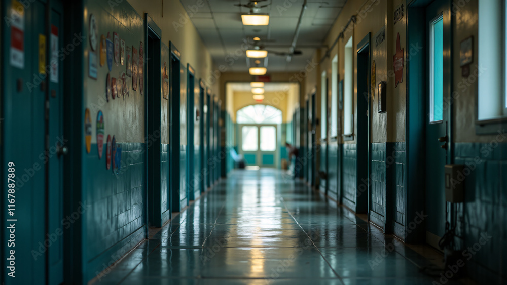 empty school hallway echoes the passage of time, a silent witness to fleeting youth where memories of laughter and learning linger in the air, inviting rediscovery. empty school hallway echoes the passage of time, a silent witness to fleeting youth where memories of laughter and learning linger in the air, inviting rediscovery.