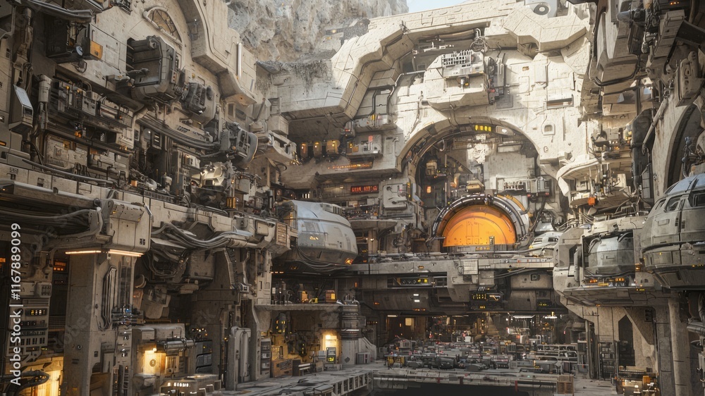 Futuristic Cyberpunk Tech Bazaar in Underground Dystopia - 3D Render Illustration of Inventors Showcasing Gadgets with Lively Atmosphere Futuristic Cyberpunk Tech Bazaar in Underground Dystopia - 3D Render Illustration of Inventors Showcasing Gadgets with Lively Atmosphere