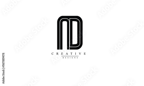 Alphabet letters Initials Monogram logo ND DN N D photo