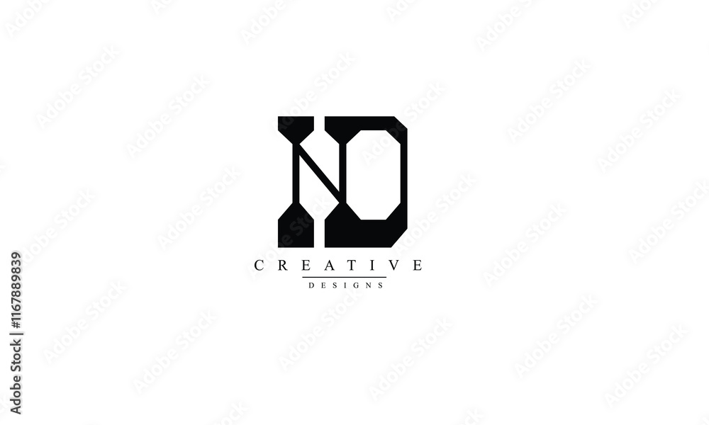 Alphabet letters Initials Monogram logo ND DN N D Alphabet letters Initials Monogram logo ND DN N D