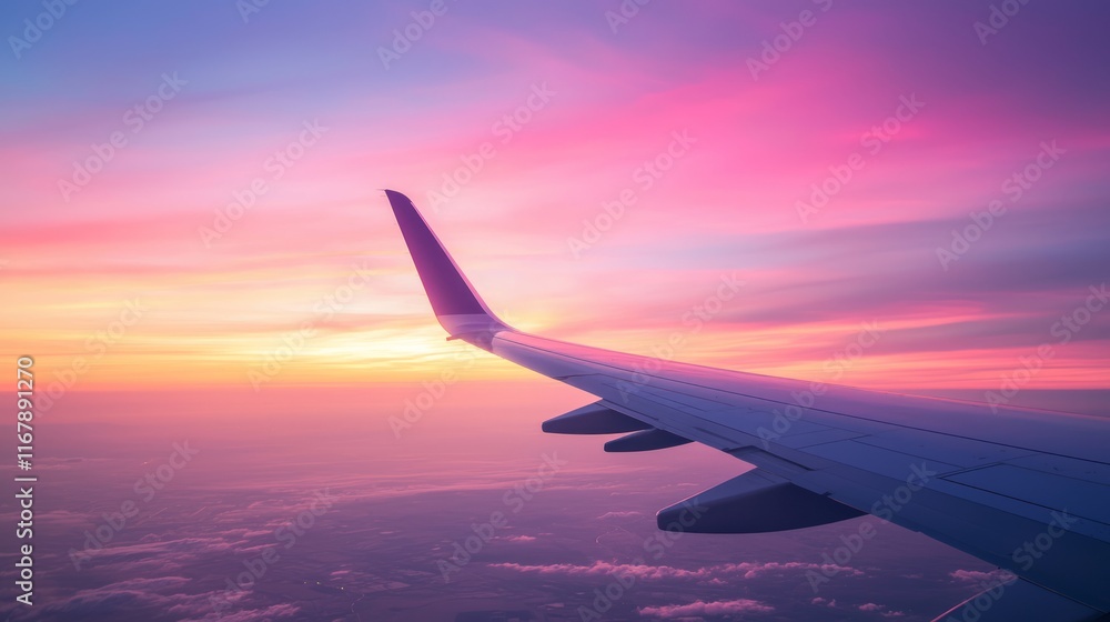 Cockpit Perspective: Capturing the Magnificent Sunset Views During Flight Cockpit Perspective: Capturing the Magnificent Sunset Views During Flight
