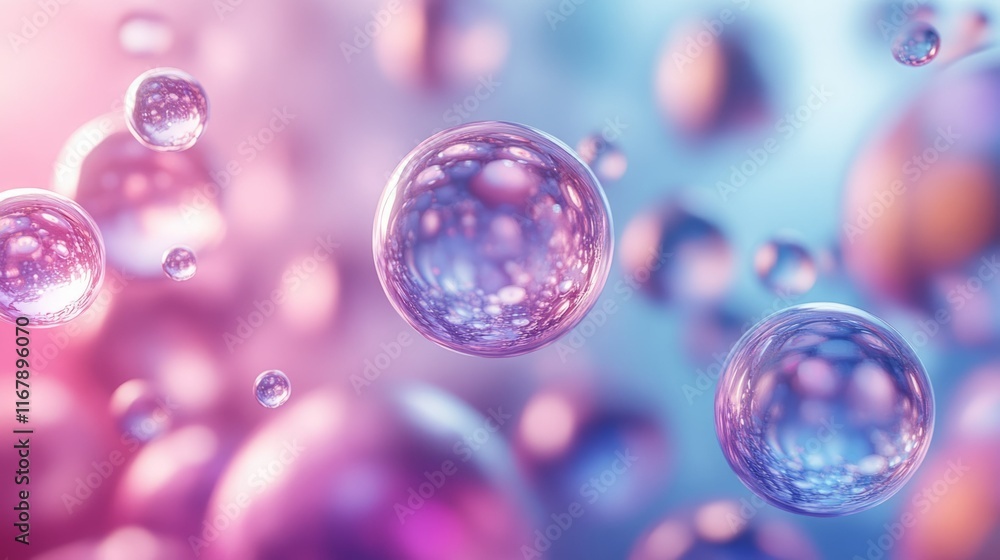 Floating spheres of iridescent light. Abstract background of colorful bubbles. Floating spheres of iridescent light. Abstract background of colorful bubbles.
